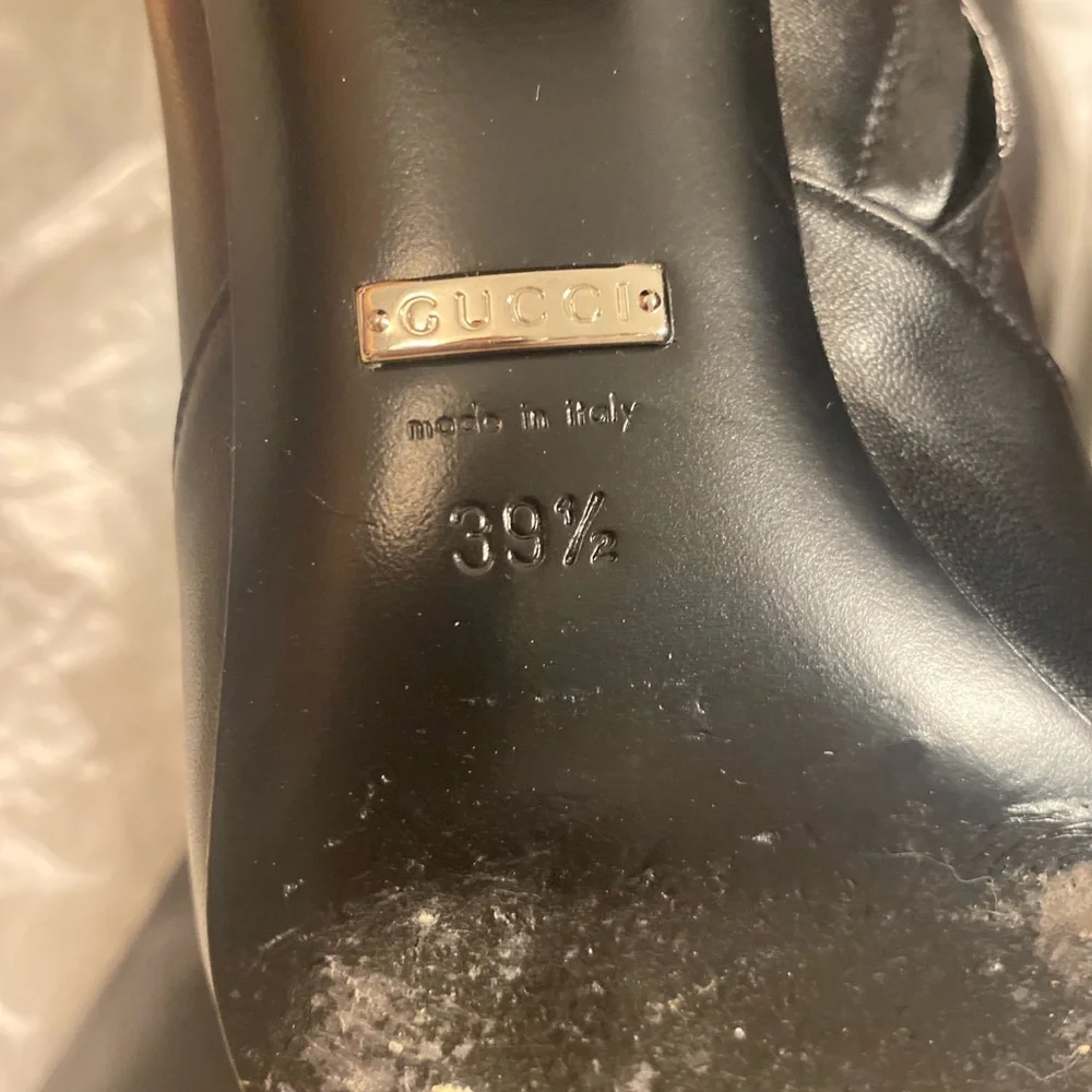 STUNNING & RARE ✨ Gucci Black Leather Lillian Over-The-Knee Horsebit Boots